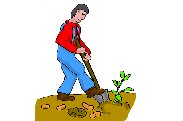 hombre pala
